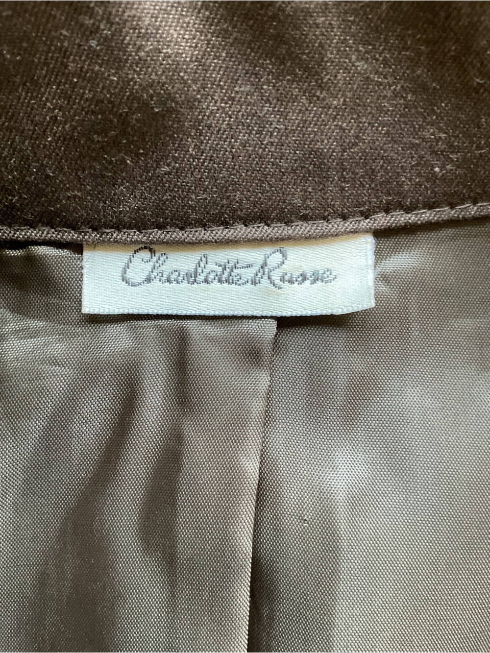 Vintage Charlotte Russe Brown Skirt Suit 2pc Set Made in USA Y2K Dark Academia M - Picture 9 of 11